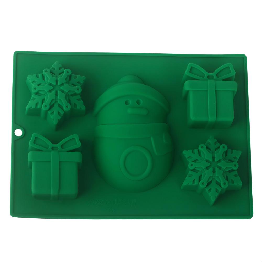 Shenhong Christmas Snowflake & Santa Silicone Mold for Mousse Cake and Desserts