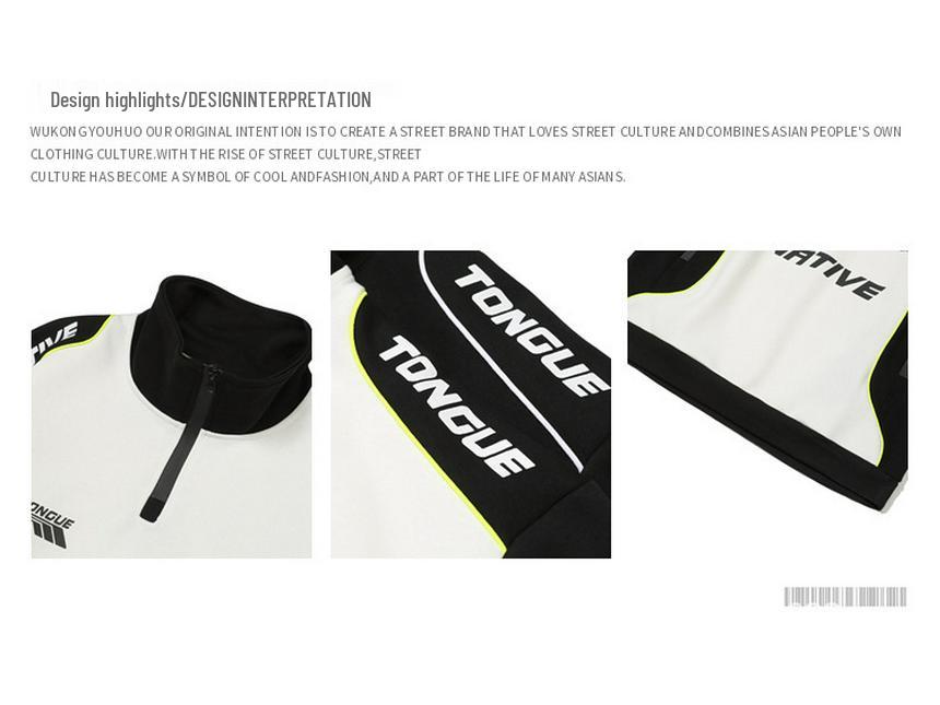 Unisex Retro Racing Half-Zip Sweatshirt - Spring/Autumn Fashion Motorcycle Jacket