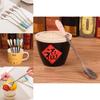 Stylish Floral Ceramic Handle Stirring Spoon With Durable Stainless Steel For Beverages