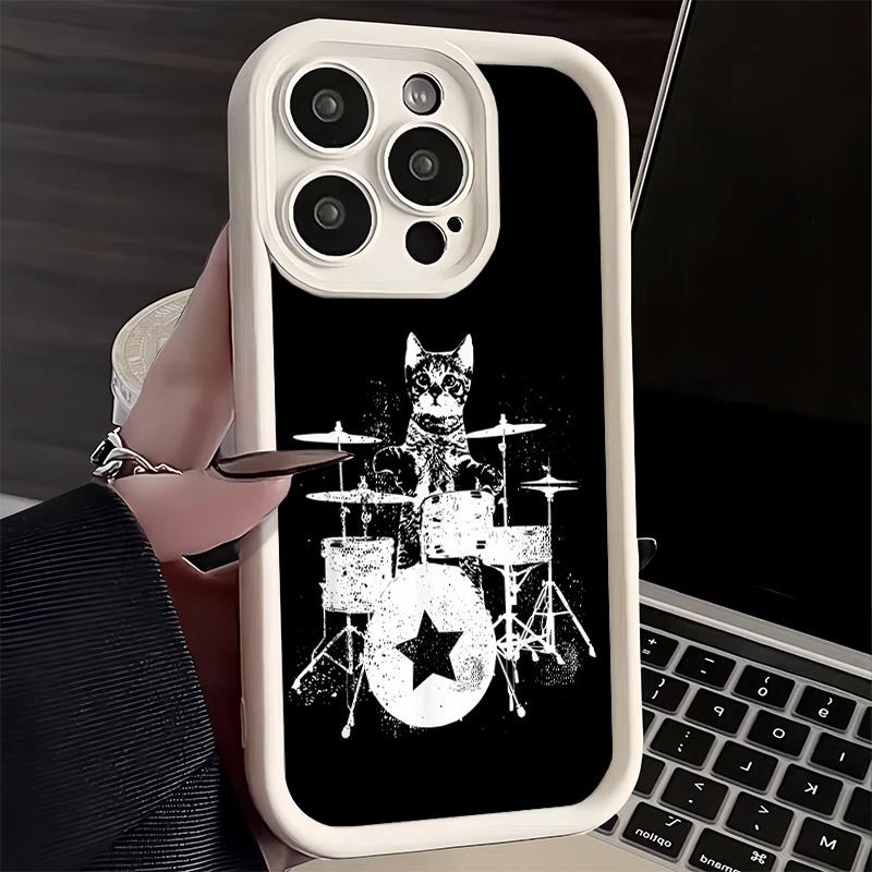 

Phone Case for iPhone 17 Air 16E 15 16 Pro Max Drum Set Rock Music Cover 14 Plus 13 12 Mini Soft Shell Silicone Fundas iPhone 17 Pro