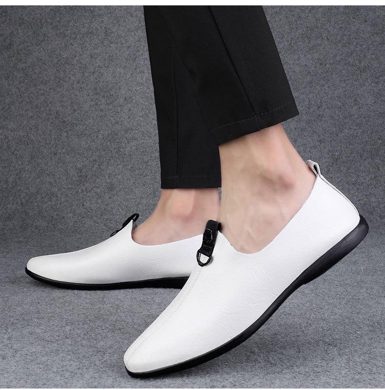 Men's Genuine Leather Lightweight Casual Driving Loafers - Comfortable Slip-on Business Shoes
