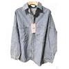 Women's Washed Blue Denim Shirt Jacket with Pocket Embellishments - European & American Style, Autumn Collection
