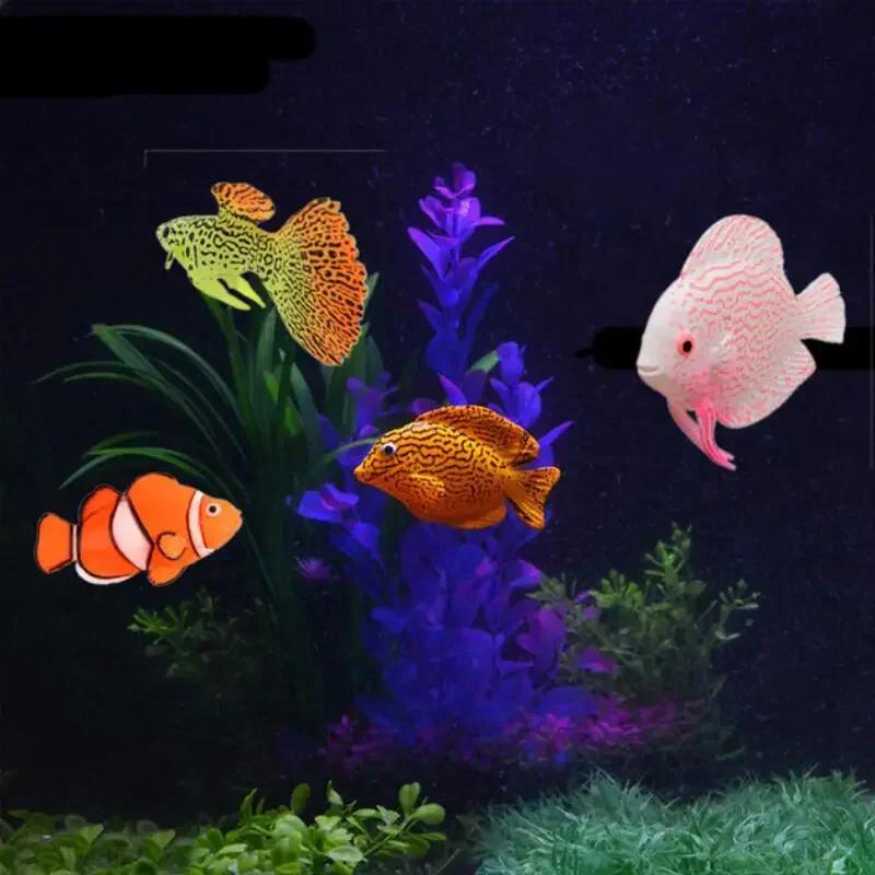 Simulated Aquarium Decoration Marine Tropical Fish Tank Landscaping Nightlight Simulating Fake Ornaments 4pc/lot