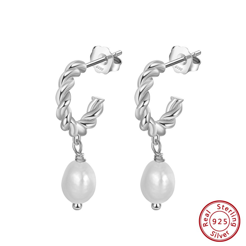 

ORSA JEWELS Новые Серьги-подвески из Настоящего Серебра 925 пробы с Пресноводным Жемчугом, Классические Подвесные Серьги-шармы для Женщин, Изысканные Ювелирные Изделия, Подарок