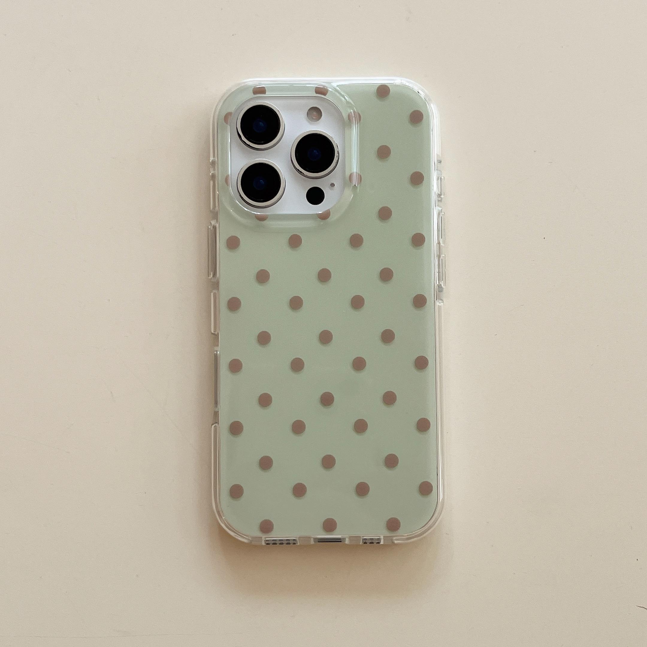 

Simple Cute Polka Dot Glossy Jelly Phone Case For iPhone 17 Pro Max 16 Pro 15 14 13 12 11 16Plus 17Air 16E Soft Clear Cover iPhone 15 Plus зелений