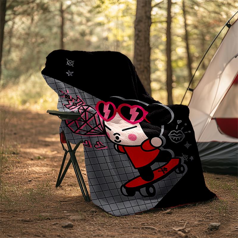 Pucca Theme Printed Blanket - Perfect for Couch, Bed, Travel & Outdoor Use | Machine Washable, Cozy & Durable.