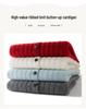 Women's Red Pure Cashmere Ribbed Knit Cardigan - Age-Defying Short Jacket with Lapel (2026)