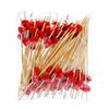 100 Long Red Cocktail Picks, Toothpicks, Sandwiches, Appetizers, And Cooked Skewers Suitable For Birthdays And Weddings