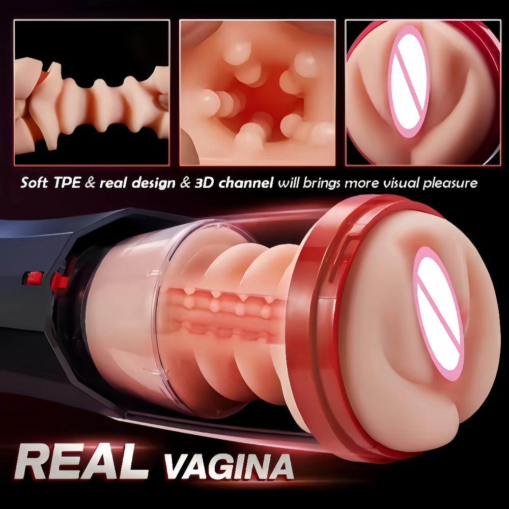 Fully Automatic Telescopic Male Masturbation Pocket Cat Vaginal Vibrator Airplane Cup TEP Silicone Vaginal Vibration Male Mastur
