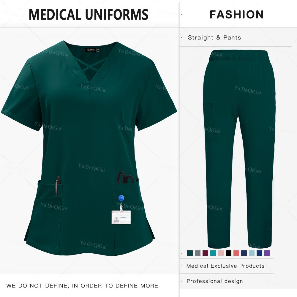 SPA Beauty Working Clothes Medical Uniforms Woman Multicolour Scrubs Nurse Uniforms Dentist Veterinary Pharmacy Clinic Scrub Set