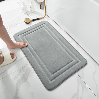 Memory Foam Absorbent Bathroom Door Mat with Non-Slip Design