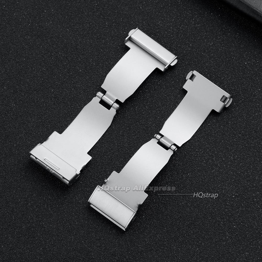 Stainless Steel Watch Buckle 18mm 20mm 22mm Universal Watch Clasp Double Press Metal Replacement Buckle for Mesh Belt Accessory