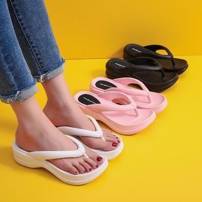Lightweight Flip-Flops Women's Home Slippers Sandals Solid Color Thick Bottom Shower Slippers Women's EVA One Piece Non-Slip Bathroom Slippers