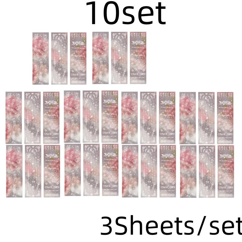 3 Sheets Butterfly Moon Star Stickers PET Transparent Decorative Stickers For Craft Album Journal Scrapbooking