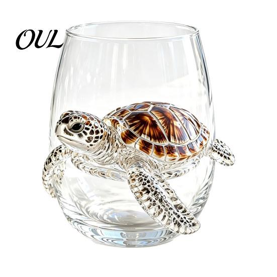 Octopus Wine Glass Tumbler, 350ml Stemless Glass, Whale Dolphin Turtle Decorative Bar Accessories Sea Creature Drinking Cup, Handcrafted Glassware for
