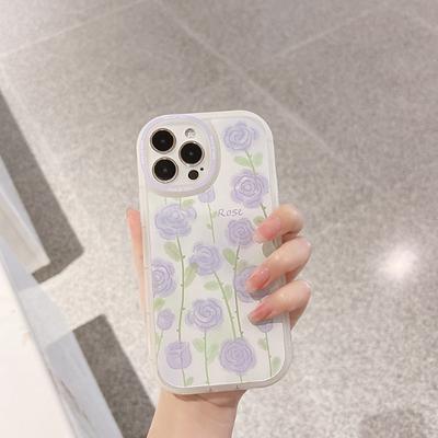 Temperament Rose Iphone15pro Max Apple 16 Mobile Phone Case 11 Cold Xr Transparent 12 Chain 8 Suitable