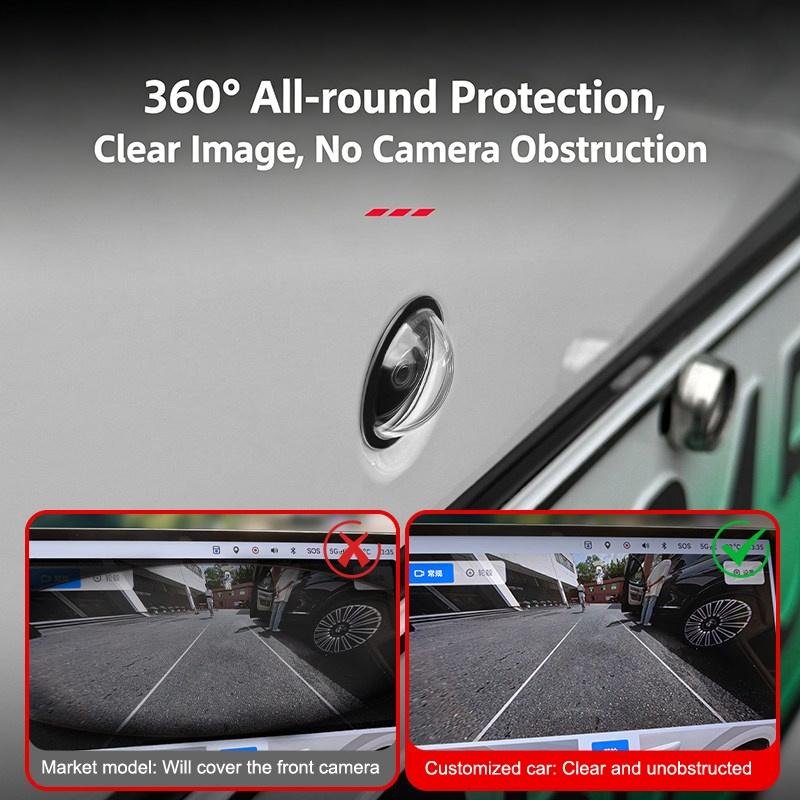 Car 360 Panoramic Camera Lens Protective Cover HD Transparent Anti-collision 1 Pair Fit for Most Sedan SUV Cars
