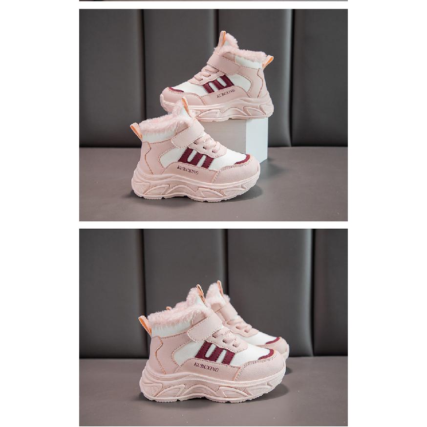 Mädchen Baumwollschuhe Winter Fleecegefüttert Verdickt Neu Kinder Warme Sportliche Kurze Stiefel Mädchen Magische Sneaker Trendig