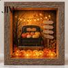 Decorative Seasonal Lights Halloween Lighted Frame Ornaments, Light Up Shadow Box, Warm Accents Atmosphere LED for Home Living Room Bedroom
