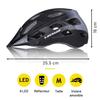 Casque De Vélo - Dunlop - M - Noir - Réglable 55-58 Cm - 6 LED Avec 3 Modes D'éclairage