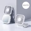 Outdoor Pocket Fan Usb Rechargeable With Vanity Mirror Desktop Square Mute Neck Fan Hanging Folding Handheld Portable Mini Fan