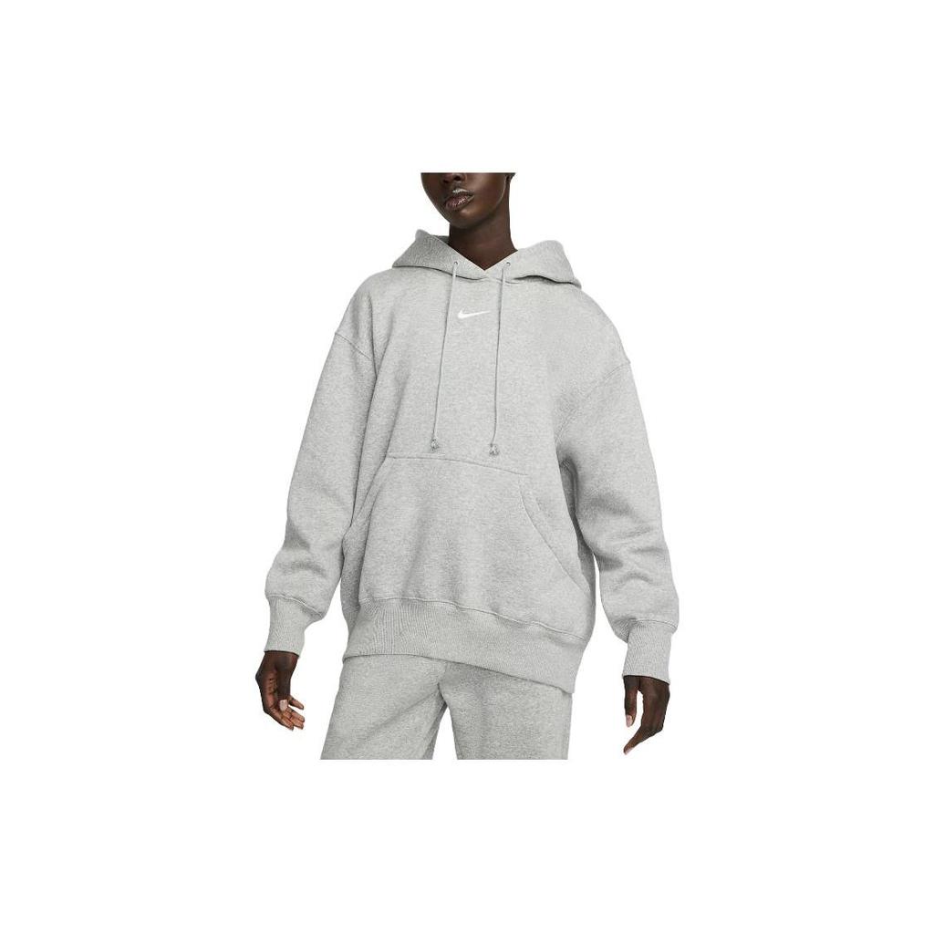 Nike Womens Phoenix Fleece Oversized Pullover Hoodie Dark Grey Heather/Sail Women Streetwear DQ5860-063