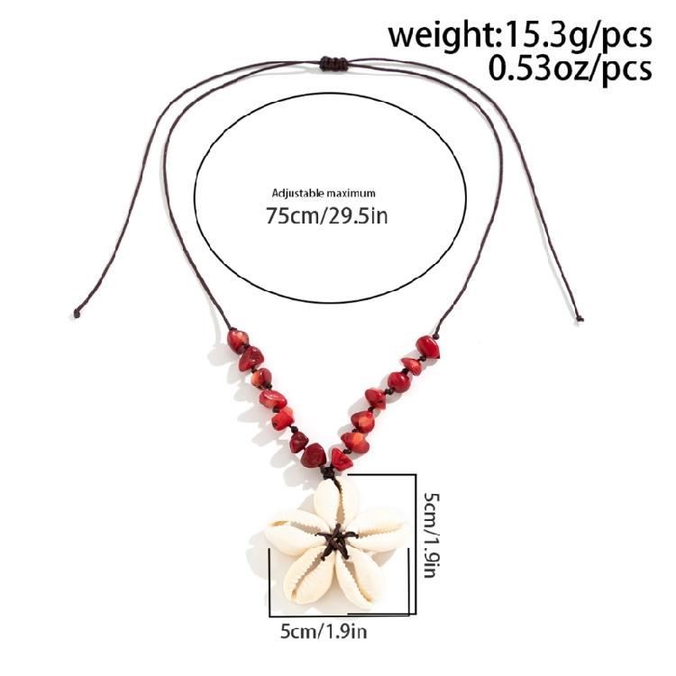 Shell Flower Pendant Necklace Ethnic Style Clavicle Chain Choker Neck Chain