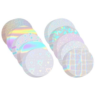 CYCLI-For 2.25 Inch Button Machines Compatible 300 Pcs 58Mm Holographic Badge Maker Films- 10 Style Options