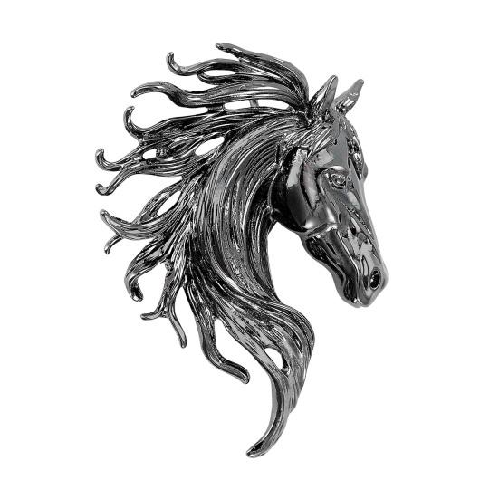Brooch Pin Retro Style Horse Head Design Anti-oxidation Anti-rust Brooch Sweaters Hats Bags Fashion Accessory
