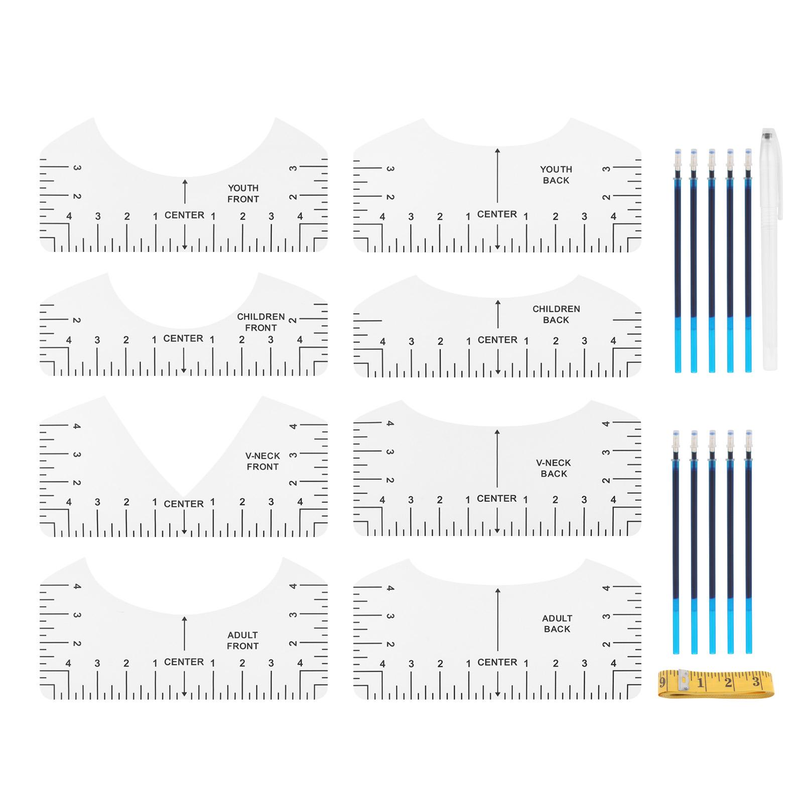 

Виниловая Разметка Прозрачная Футболка Линейка-Шаблон Термопресс Рукоделие Швейный Набор с Измерительной Лентой Синяя Ручка