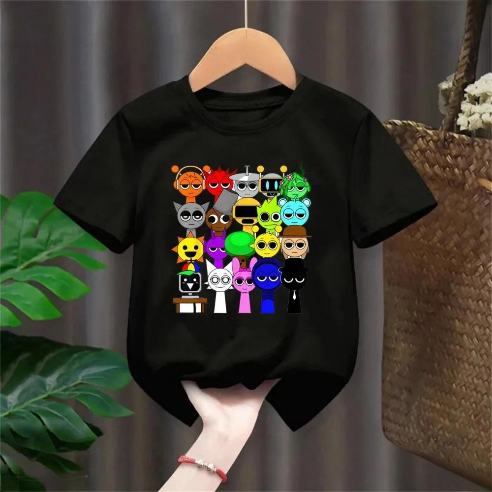 Summer Cartoon Anime Game Kids T-shirt Short Sleeve Baby Top Fun Girls T-shirt