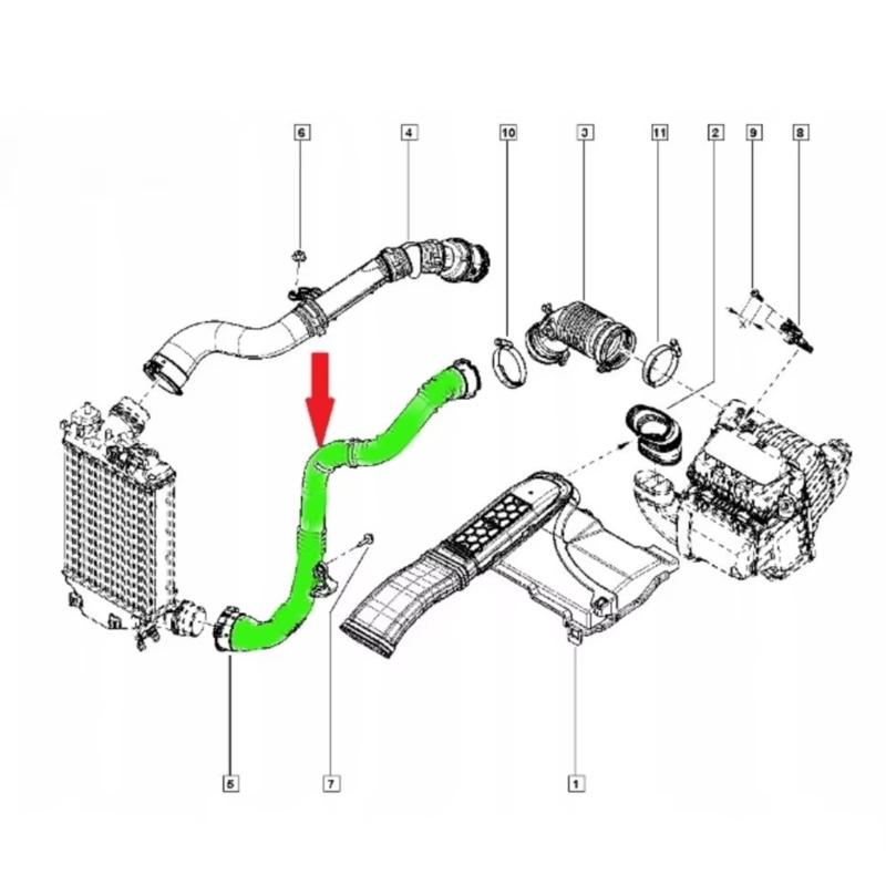 Plastic Intercooler Hose 14460-2443R Replacement Plastic Turbos Intercooler Tube for enhances Engine Power for Vehicles