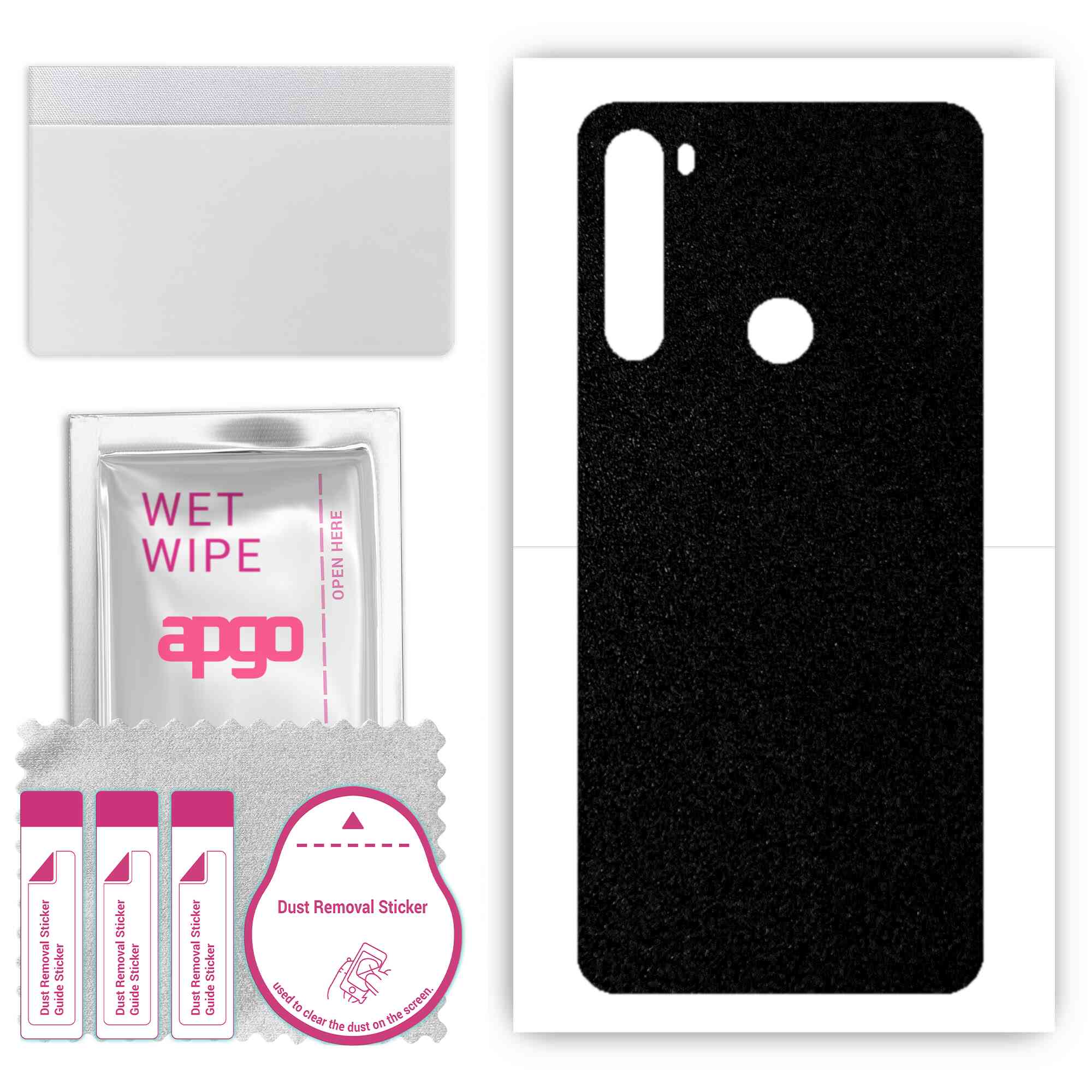 

Apgo Protective Skin Sticker для задньої панелі, сумісний із Xiaomi Redmi Note 8T, Wrap Film, Foil, Vinyl - Pattern Matte Black