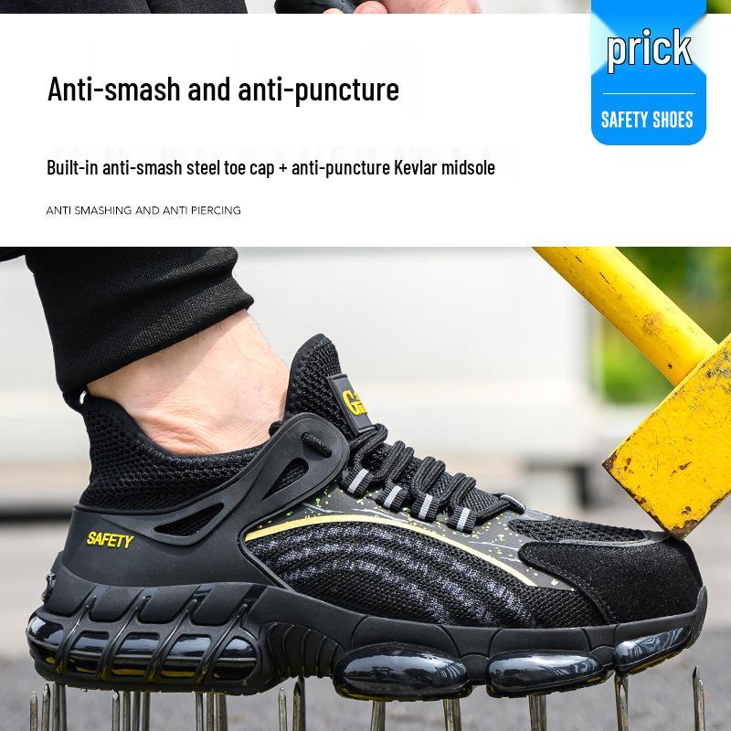 Scarpe di Sicurezza Nere da Uomo Coibentate Antiscivolo - Calzature con Costruzione Anti-Odore, Resistenti all'Usura, Anti-Schiacciamento, Anti-Perforazione