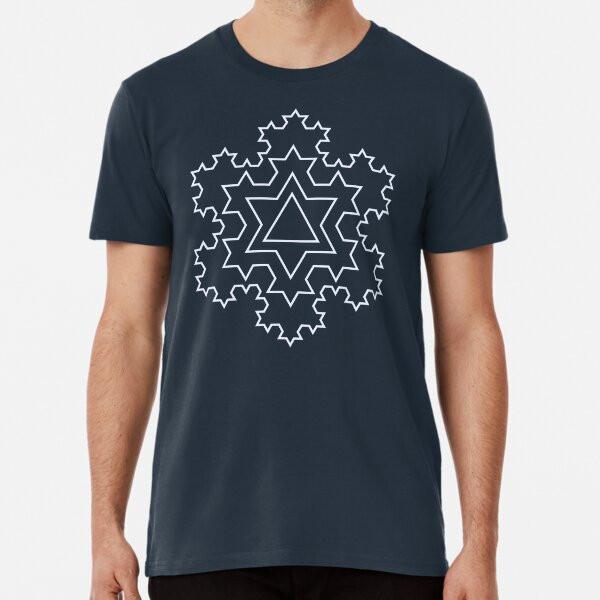

Koch Snowflake Fractal - White Outline S to 5XL Made in the AU/USA T-Shirt 4XL