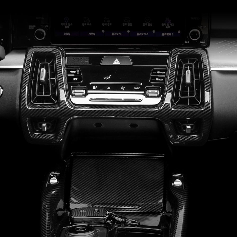 For Kia Sorento MQ4 2026-2026 Carbon Fiber Center Console Air Conditional Vent Cover Dashboard AC Conditioning Trim LHD