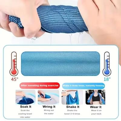 Durable Polyester Cooling Towel Quick Dry Microfiber Quick Dry Towel Absorbent Silica Gel Ice Towel Fitness Training