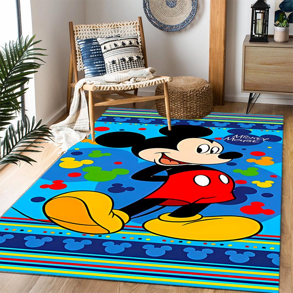 Mickey Mouse Adventure Disney Cartoon Theme Anti-Slip Rug - Polyester, Home Decor, Suitable for Bedrooms, Living Rooms, Doorways, and Studios