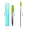 Telescopic Reusable Straw 304 Stainless Steel Metal Straw With Cleaning Brush Portable Drinking Straw Set For Travel With Case