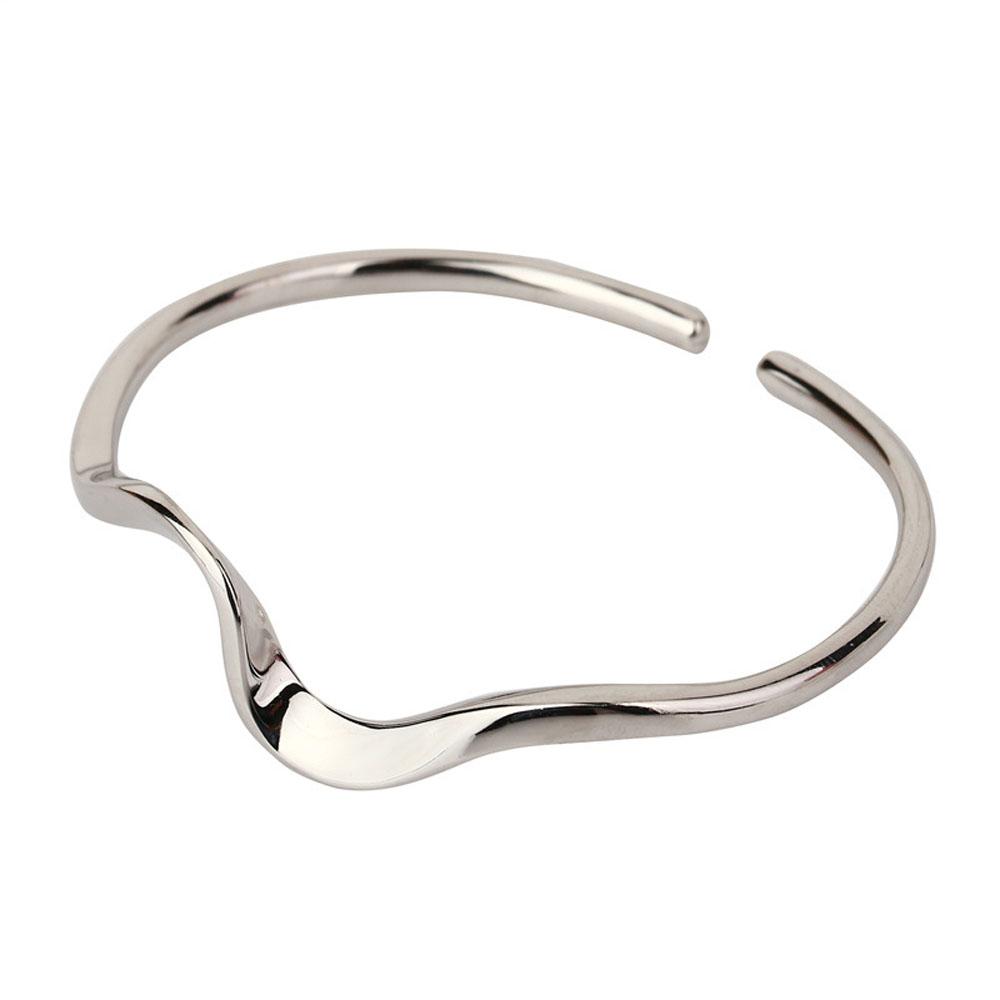 Trendy Fashion Adjustable Arc Bending Girls Opening Bangle Jewelry Simple Bracelet Women Gift