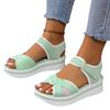 2025 new foreign trade European and American large-size platform sandals women's supply flat-bottomed Velcro women's beach sandals