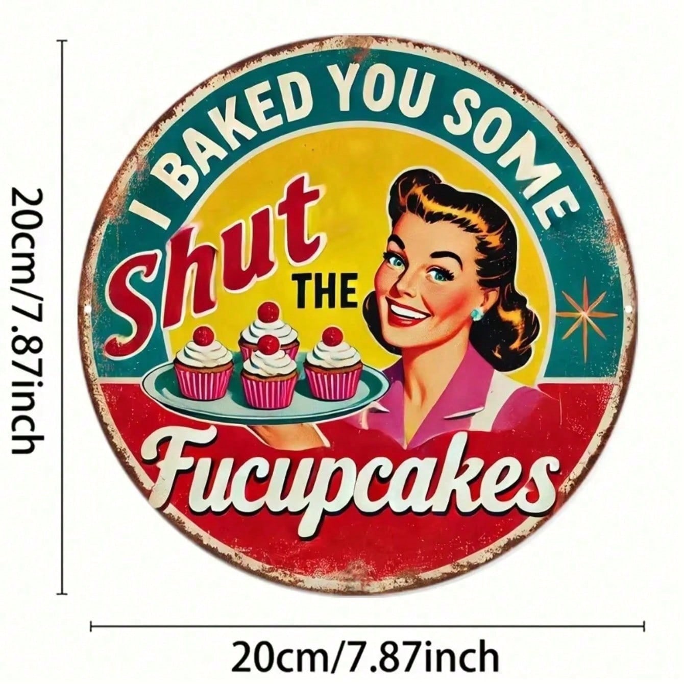 

Tinplate Art Retro Metal Sign Don t Make Me Poison Your Food Kitchen Wall Decor Durable Wood Accent For Home Restaurant Bar TYA5601-20x20cm різнокольоровий
