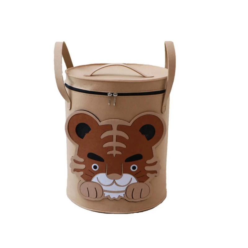 Toy Storage Bucket Large Capacity Storage Bucket with Lid Collapsible Storage Basket Cartoon Animal Storage Basket Home Supplies