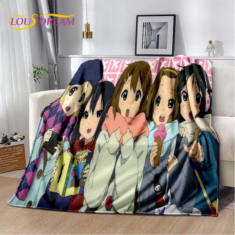 K-ON Cartoon Cute Lolita Kawaii Girls Soft Plush Blanket,Flannel Blanket Throw Blanket for Living Room Bedroom Bed Sofa Picnic