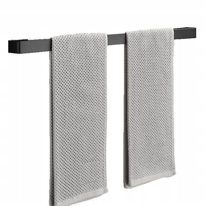 BATHROOM HANGER, WALL-MOUNTED BATHROOM HOLDER for towels, LOFT, black, 50cm