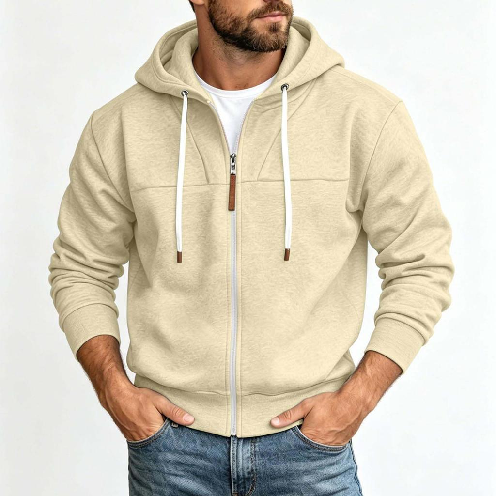 Men's -Lined Zip-Up Hoodie Sweatshirt Color for Daily Wear and Outdoor Activities