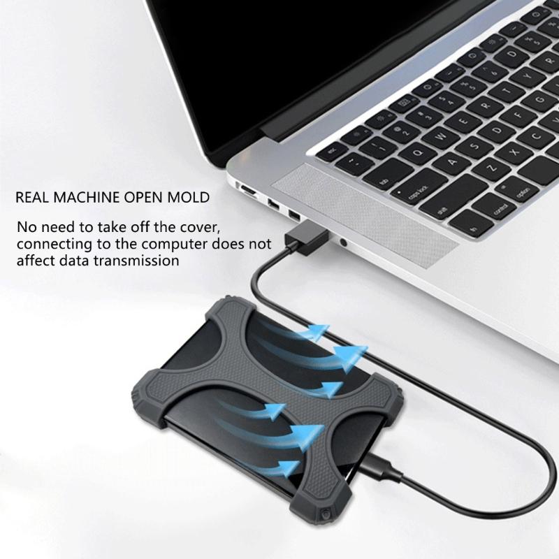 Portable Shockproof External Hard Disk Drive Bag Carry Case Cover Silicone Rubber Case Heat Dissipation Accessories