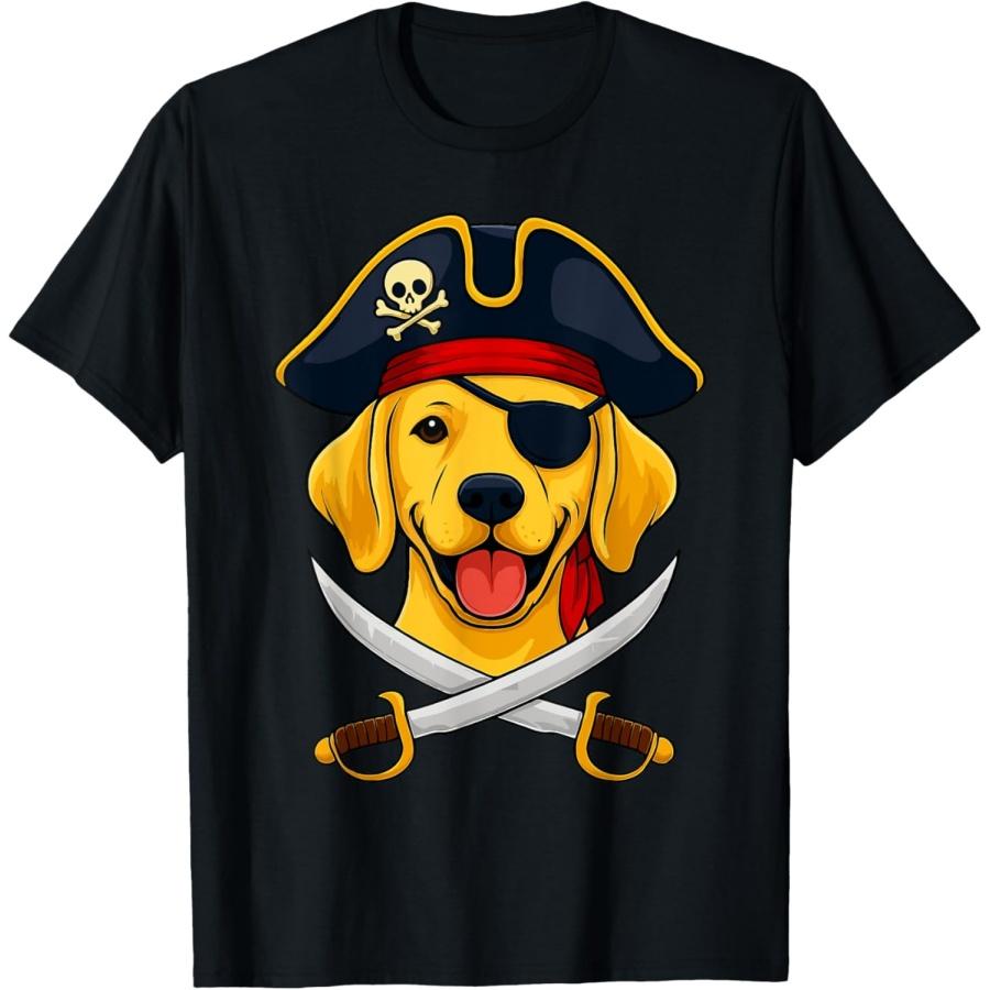 Labrador Retriever Pirate T-Shirt XXXXXL чёрный