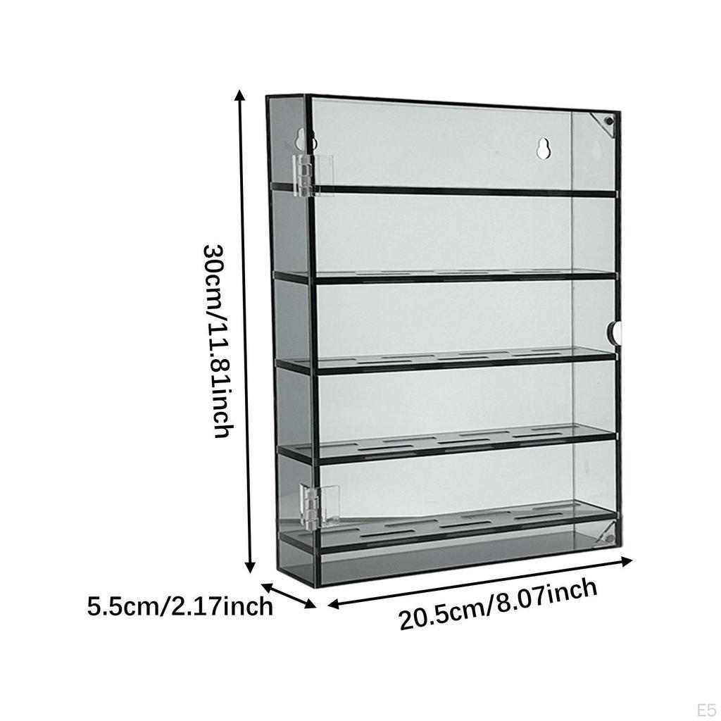 Coin Display Case 5 Rows Acrylic Storage Box Portable Medal for Grandfathers Fathers
