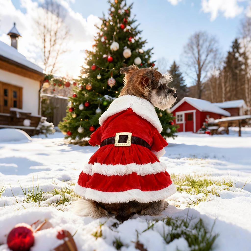 Dog Christmas Dress Christmas Dog Outfit Mrs Santa Claus Pet Clothes Puppy Xmas Holiday Costume Cat Skirt Winter Pet Clothes Cute Girl Red Dresses